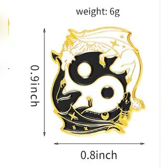 🐉 Dragon Yin Yang Pin - Picture 2 of 2